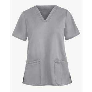 Uniforme duradero y cómodo para mujer, camisa antiarrugas con cuello en V, logotipo personalizado, tamaños, Hospital Médico, venta al por mayor, conjunto de exfoliación de bajo precio a granel - Product Image 4