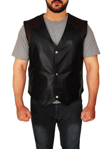 Gilet de motard unisexe en cuir d'agneau véritable marron, fermeture à boutons, design unique, service OEM personnalisé - Product Image 6