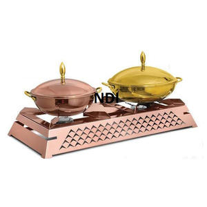Decorative Restaurant Equipment Chafing Dish Hand Engraved Design Buffet Food Warmer Chafing Dish Customized Shape - Product Image 3