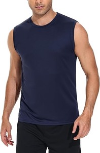 Nueva llegada verano a prueba de viento ligero hombres camiseta sin mangas de talla grande adultos uso al aire libre camiseta muscular transpirable secado rápido - Product Image 4
