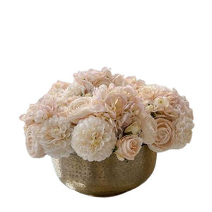 Golden Plated Flower <b>Vase</b> <b>Unique</b> Handmade Nordic Style Luxury Aluminum Metal <b>Vase</b> Coastal Iron Flower <b>Vase</b> - Product Image 1