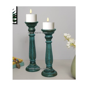 Bougeoir en bois de style vintage de couleur brunâtre foncé pour décorer la maison hôtels restaurant Offre Spéciale bougeoir de meilleure qualité - Product Image 4