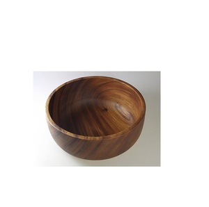 Bol de service en bois rond de qualité supérieure pour décoration de ferme rustique salade pâtes pain fruit collation réunion de famille - Product Image 1