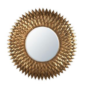 Espejo montado en la pared con diseño de girasol en metal con artesanía hecha a mano, perfecto para decoración de dormitorio y acento de la más alta calidad - Product Image 1