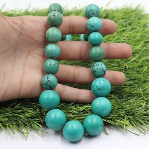 INDIA GEMS Collar de Turquesa Tibetana Natural de Calidad con Cuentas de Piedras Preciosas Sueltas de Acero Inoxidable Cristiano, Calidad Clásica AAA - Product Image 2