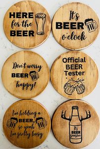 Alfombrillas cuadradas decorativas duraderas de diseño moderno personalizadas, posavasos de madera de haya y Acacia - Product Image 3