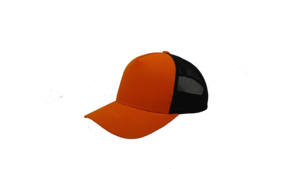 Casquette de sport ajustable à 5 panneaux en mousse avec maille frontale et dos en maille noire contrastante, modèle vierge à visière plate bicolore - Product Image 2