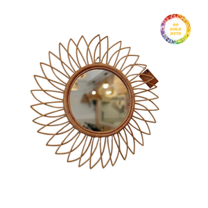 Espejo de ratán hecho a mano diseño tejido para sala de estar y dormitorio - Product Image 2