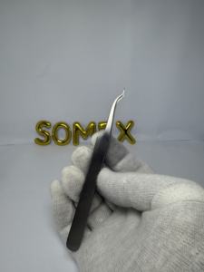 Pinzas de extensión de pestañas para extensión de pestañas con logotipo personalizado pinzas de pestañas estilo agarre de diamante - Product Image 5