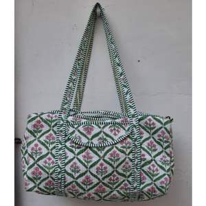 Jaipur imprimé matelassé léger coton sac de sport grand transport voyage week-end Sport Design cousu à la Machine facile à transporter Durable - Product Image 4