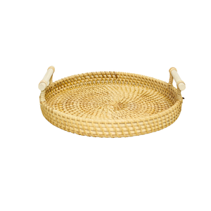 Plateau en rotin artisanal: un ajout unique à votre maison pour servir et afficher - Product Image 1