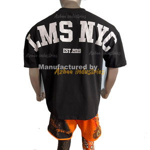 Les deux épaules imprimé surdimensionné hommes tissu Premium en gros respirant doux goutte épaule surdimensionné t-shirts de haute qualité - Product Image 1