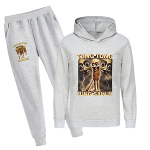 Enfants Tung sahur garçon fille sweats à capuche pantalon costume dessin animé Sahur imprimer vêtements pour enfants sweats - Product Image 3