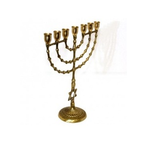 Handcrafted New Design Antique Jewish Metal Menorah Candelabra <b>Retro</b> Tall Candle Holder for Home <b>Decoration</b> Top Supplier - Product Image 1