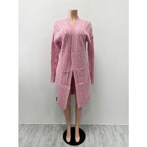 Cárdigan largo de punto para mujer, abrigo de moda casual XL, transpirable, impermeable, teñido, con capucha desmontable de cachemira - Product Image 2