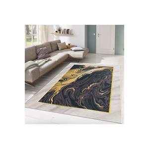 Tapis tissé aplati en marbre doré rectangle moelleux imprimé numérique pour la décoration de chambre et de couloir pour les adolescents - Product Image 1