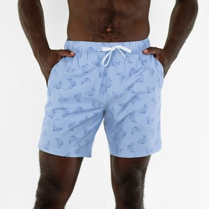 Pantalones cortos de lona de cintura media para hombre, tela elástica antiarrugas de licra, respetuosos con el medio ambiente, playa, surf, ropa informal de verano - Product Image 3