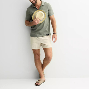 เสื้อโปโลแขนสั้นผู้ชายสไตล์ฮิปฮอปสีสันตัดกัน ทรงเข้ารูป สีเขียวกัลวาไนซ์ โทนสีเข้ากันกับกางเกงโปโล ผ้าฝ้ายคุณภาพสูง - Product Image 3