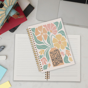 Carnet à spirales avec motif floral, cadeau pour enseignant, bloc-notes, cadeau de remerciement pour enseignant, carnet d'écriture, carnets à spirales - Product Image 2