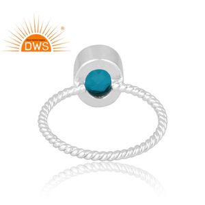 Venta caliente plata esterlina Natural Doublet Santamaria aguamarina cuarzo piedra preciosa anillo joyería personalizada para mujeres regalo para ella - Product Image 2