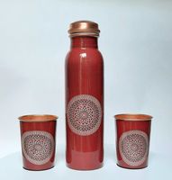 Botella de Agua de Cobre con Diseño Elegante, Ecológica, Libre de BPA, con Tapa, para Decoración de Mesa de Comedor, Almuerzo y Picnic