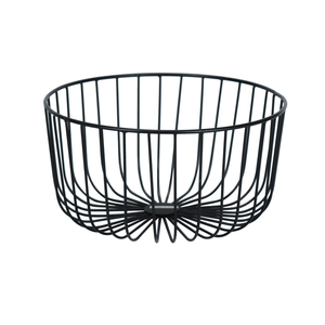 <b>Small</b> Black Metal Wire Fruit and Vegetable <b>Basket</b> Black round Mesh Wire Kitchen Storage and Gift <b>Basket</b> for Food Use - Product Image 5