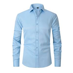 <b>Men's</b> <b>White</b> Black Dress <b>Shirts</b> Regular Fit <b>Long</b> <b>Sleeve</b> Brand <b>Shirt</b> <b>Men</b> Cotton Polyester Business Formal <b>Shirts</b> - Product Image 5