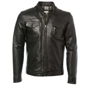 Chaqueta de Cuero Personalizada de Último Diseño 2025 para Hombre, Chaquetas de Motociclismo de Carreras de Piel de Oveja Negra Genuina de Alta Calidad - Product Image 1