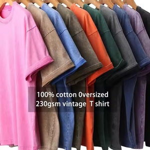 Camiseta personalizada con lavado ácido para hombre, camiseta gráfica larga vintage de talla grande de gran tamaño de algodón 100% con estampado de logotipo, patrón sólido - Product Image 2