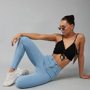 Pantalones Vaqueros de Algodón de Alta Calidad para Mujer, Pantalones Casuales de Mezclilla de Color Sólido, Pantalones de Mezclilla Transpirables de Corte Ajustado, Ropa Exterior de Mezclilla para Mujer - Product Image 2