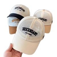 Gorras de Béisbol Bordadas de Malla de Poliéster/Algodón de 6 Paneles para Bebés, Unisex, con Hebilla Dorada/Cobre, para Uso en Exteriores de Verano