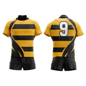 Conjuntos de Uniformes de Rugby Personalizados con Diseño de Color Sólido, Camisetas de Manga Corta, Pantalones Cortos y Jerseys con Servicio OEM, Gran Venta - Product Image 4
