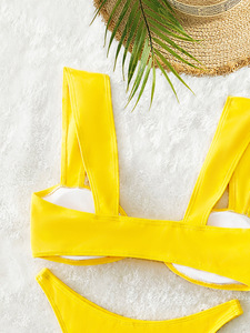 Top traje de baño Sexy Bikinis Patchwork traje de baño mujeres 2023 traje de baño leopardo Bikini conjuntos sólido ropa de playa $5,20 - Product Image 3