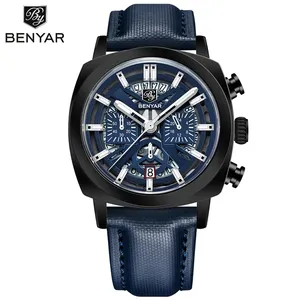 Benyar 5205 Nuevo Reloj de Pulsera de Cuarzo para Hombre, De Moda, con Esfera Luminosa de 43mm, Cronógrafo, Resistente al Agua 50m, Masculino - Product Image 3