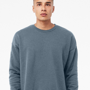 Suéter Básico de Algodón para Hombre, Suéter Básico de Algodón con Cuello Redondo y Hombros Caídos de Esponja de Tela Bella + Lona - Product Image 2