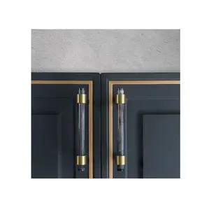 Hardware porta de mármore alça porta do armário punho cristal gaveta único 2 buraco pequeno punho armário com venda