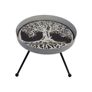 Table d'autel en fer en métal en gros à motif d'arbre de forme ronde pour la décoration d'automne Autels d'offrandes spirituelles - Product Image 1