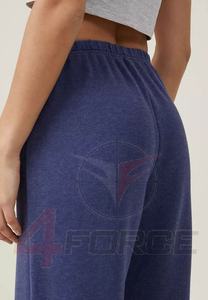 Pantalon de jogging en molleton de coton unisexe pantalon de survêtement jambe large taille haute cordon de serrage logo personnalisé hiver pantalon droit dentelle plat pour hommes - Product Image 3