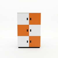 Casier de rangement scolaire modulaire verrouillable manuel ARSU moderne et coloré de haute qualité en panneau mélaminé, à fixation murale/sol