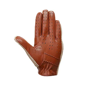 Logo personnalisé Gants de conduite en plein air pour femmes avec doigt complet Gants de conduite courts en cuir véritable pour femmes Gants de conduite en cuir pour femmes. - Product Image 3