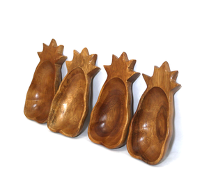 Bol en bois forme d'ananas Top vente Design moderne bol en bois polyvalent 4 pièces bol en bois - Product Image 5