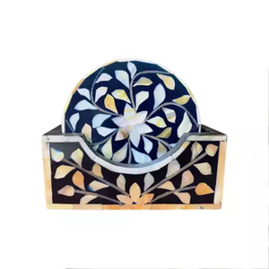 Posavasos de nácar hecho a mano con incrustaciones de concha posavasos para el hogar, la cocina o la decoración de la Oficina - Product Image 5