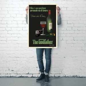 Affiche sur toile Der Pate 'I'm with You Now' avec motif de bouteille de vin pour décoration murale - Product Image 3