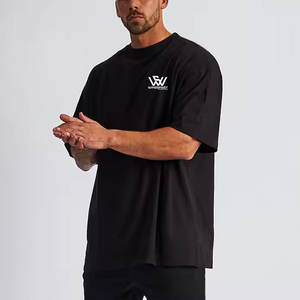 Camiseta extragrande ligera con estampado de corte holgado de algodón 100% de secado rápido, diseña tu Propia Camiseta extragrande para hombre - Product Image 1