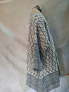 Chaqueta de manga larga con estampado Floral para mujer, chaqueta de invierno hecha a mano, color gris - Product Image 3