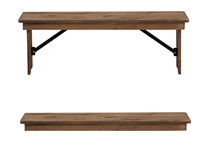Banc pliant en bois massif ferme rustique style vintage pour usage commercial restaurant hôtel meubles de mariage