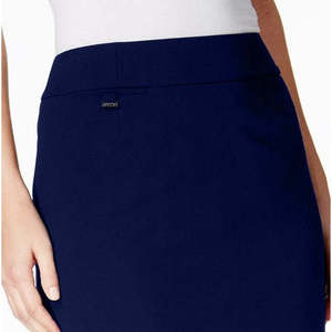 Calvin Klein Women's Petite XS Pencil Skirt Blue <b>Denim</b> Wrap Embroidery Sequins Ruffles Size 14 P Linen <b>Material</b> Bandage Design - Product Image 2
