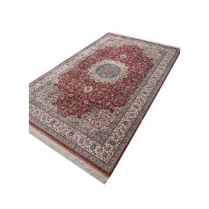 Gulmarg Hand Knotted <b>Silk</b> Rugs <b>Red</b> Orange Medallion Pattern New Rectangle Puzzle Patchwork for Home Living Room Carpet-Pae-5670" - Product Image 2