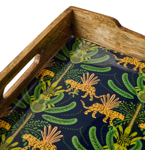 Plateau de service en bois rectangulaire de nouvelle conception avec des poignées de motif imprimé de fraise pour l'utilisation de vaisselle de décor à la maison de thé de petit déjeuner - Product Image 4