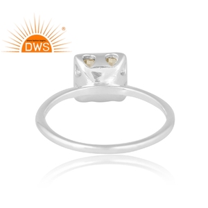 Anillo de piedras preciosas de topacio de limón Natural de plata de ley de diseño de tendencia, joyería personalizada para mujer, regalo para ella - Product Image 2